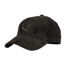 Corduroy cap donker groen Zwart