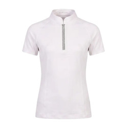 Wedstrijdshirt meisjes klassiek korte mouw met glitterrits oudroze maat 160 kinderen Wit Wedstrijdshirt meisjes klassiek korte mouw met glitterrits oudroze maat 160 kinderen Wit