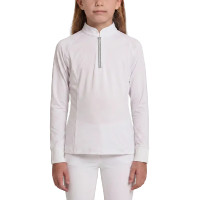 Meisjes wedstrijdshirt paardrijden lange mouw oudroze 160