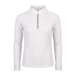 Wedstrijdshirt meisjes klassiek lange mouw met glitterrits oudroze maat 160 kinderen Wit Wedstrijdshirt meisjes klassiek lange mouw met glitterrits oudroze maat 160 kinderen Wit