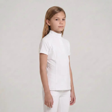 Wedstrijdshirt meisjes klassiek korte mouw wit maat 160 kinderen Wit