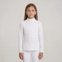Meisjes wedstrijdshirt wit langemouw maat 160 | Ruitersport