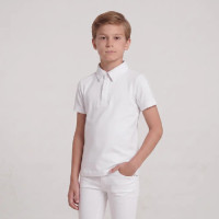 Jongens wedstrijdshirt wit kort mouw 160 | Ruitersport