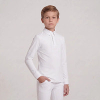 Wedstrijdshirt jongens 160 lange mouw – paardensport