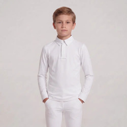 Wedstrijdshirt jongens klassiek lange mouw wit maat 160 kinderen Wit Wedstrijdshirt jongens klassiek lange mouw wit maat 160 kinderen Wit