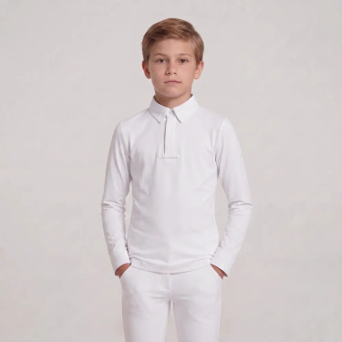 Wedstrijdshirt jongens klassiek lange mouw wit maat 160 kinderen Wit Wedstrijdshirt jongens klassiek lange mouw wit maat 160 kinderen Wit