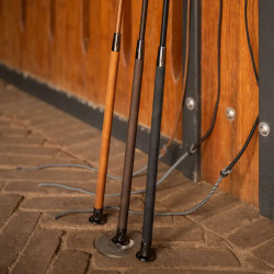 Longeren zweep 200 cm leer handgreep – paardensport