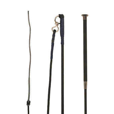Longeerzweep Guidance leren handgreep lichtbruin 180 cm Zwart