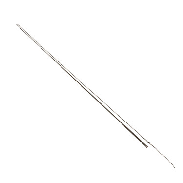 Longeerzweep Control leren handgreep lichtbruin 180 cm Zwart