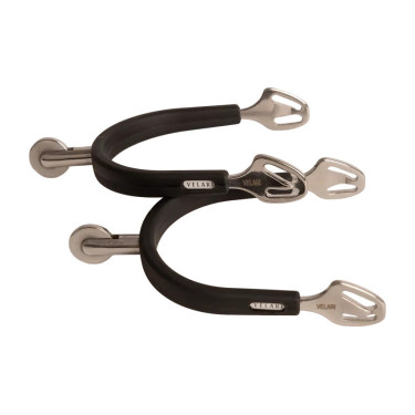 Sporen stainless steel rubber met large wiel Rowell 30mm Velari Roestvrij staal Zilver