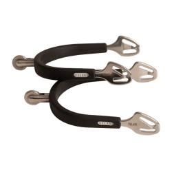 Sporen stainless steel rubber met medium wiel Rowell 30mm Velari Roestvrij staal Zilver