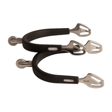 Sporen stainless steel rubber met medium wiel Rowell 30mm Velari Roestvrij staal Zilver