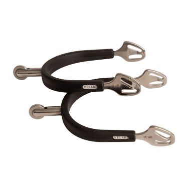 Sporen stainless steel rubber met medium wiel Rowell 30mm Velari Roestvrij staal Zilver