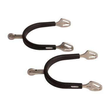 Sporen stainless steel rubber met medium wiel Rowell 30mm Velari Roestvrij staal Zilver