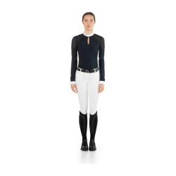 Dames wedstrijdpolo lange mouw EGO7 voor paardrijden Dames wedstrijdpolo lange mouw EGO7 voor paardrijden