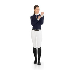 Dames wedstrijdpolo lange mouw EGO7 voor paardrijden Dames wedstrijdpolo lange mouw EGO7 voor paardrijden