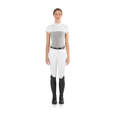 Dames wedstrijdpolo paardrijden EGO7 mesh, korte mouw