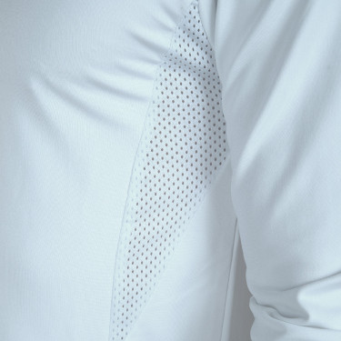 Herenpolo Cartago lange mouwen Flags & Cup Wit