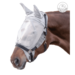 Waldhausen anti-vliegenmasker voor halster Premium bescherming voor de oren Zilvergrijs