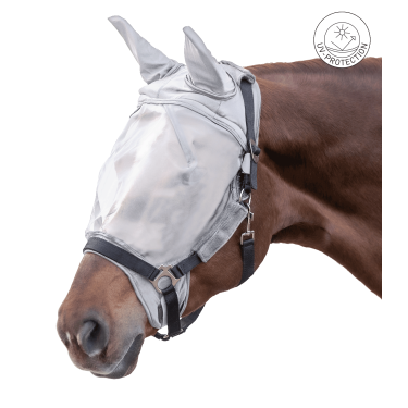 Waldhausen anti-vliegenmasker voor halster Premium bescherming voor de oren Zilvergrijs