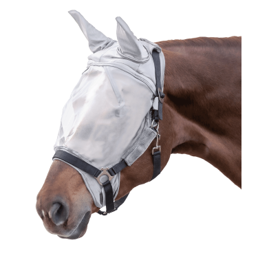 Waldhausen anti-vliegenmasker voor halster Premium bescherming voor de oren Zilvergrijs