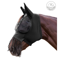 Waldhausen Puck anti-vlieg masker met neusfranjes Zwart