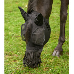 Waldhausen Puck anti-vlieg masker met neusfranjes Zwart Waldhausen Puck anti-vlieg masker met neusfranjes Zwart