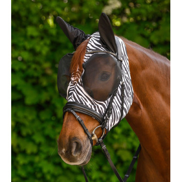 Waldhausen Puck Zebra vliegenmasker Zwart / wit