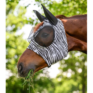 Waldhausen Puck Zebra vliegenmasker Zwart / wit