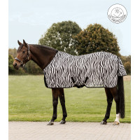 Waldhausen Zebra vliegendeken met kruissingels Zwart / wit