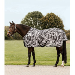Waldhausen zebra-vliegendeken met kruissingels Zwart / wit