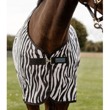 Waldhausen zebra-vliegendeken met kruissingels Zwart / wit