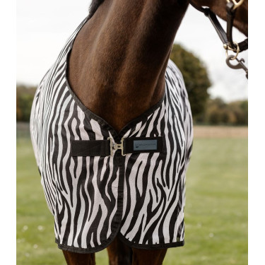 Waldhausen zebra-vliegendeken met kruissingels Zwart / wit