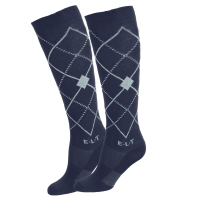 ELT Argyle paardrijsokken Zwart / steenblauw ELT Argyle paardrijsokken Zwart / steenblauw