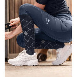 ELT Argyle paardrijsokken Diepblauw / steenblauw