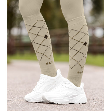 ELT Argyle paardrijsokken Grijsbeige