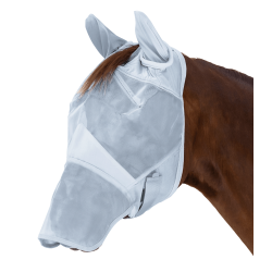 Waldhausen Premium vliegenmasker met oor- en neusbescherming Zilvergrijs