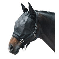Waldhausen Premium vliegenmasker met halster Zwart Waldhausen Premium vliegenmasker met halster Zwart
