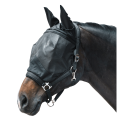 Waldhausen Premium vliegenmasker met halster Zwart Waldhausen Premium vliegenmasker met halster Zwart