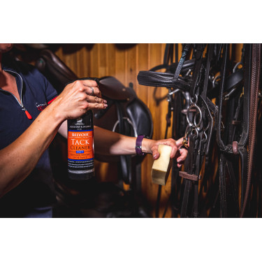 Leerreiniger spray voor paardrijuitrusting