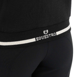 Dameshoodie met capuchon en ritssluiting Equestro dames Zwart / zwart Dameshoodie met capuchon en ritssluiting Equestro dames Zwart / zwart
