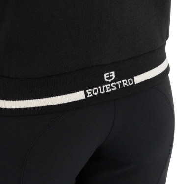 Dameshoodie met capuchon en ritssluiting Equestro dames Zwart / zwart Dameshoodie met capuchon en ritssluiting Equestro dames Zwart / zwart