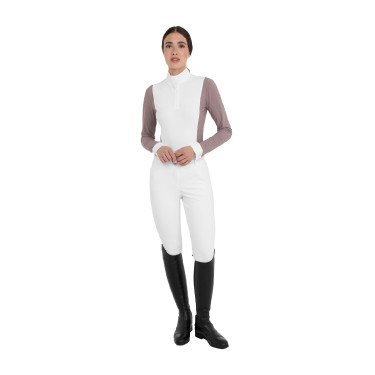 Wedstrijdpolo dames met lange mouwen geperforeerd Equestro Wedstrijdpolo dames met lange mouwen geperforeerd Equestro