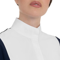 Wedstrijdpolo dames met korte mouwen en mesh inzetstukken Equestro Marineblazer Marineblauw