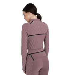 Trainingspolo dames met lange mouwen monogramprint Equestro Trainingspolo dames met lange mouwen monogramprint Equestro
