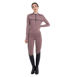 Trainingspolo dames met lange mouwen monogramprint Equestro Trainingspolo dames met lange mouwen monogramprint Equestro