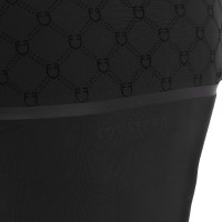 Trainingspolo dames met lange mouwen monogramprint Equestro Zwart