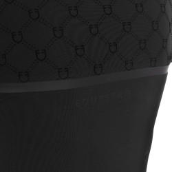 Trainingspolo dames met lange mouwen monogramprint Equestro Zwart