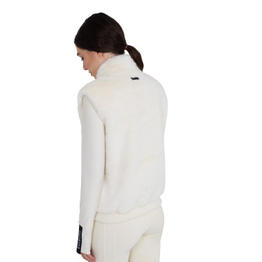 Dames bodywarmer van synthetische bont Equestro Antiek wit Beige