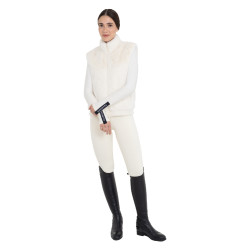 Dames bodywarmer van synthetische bont Equestro Antiek wit Beige